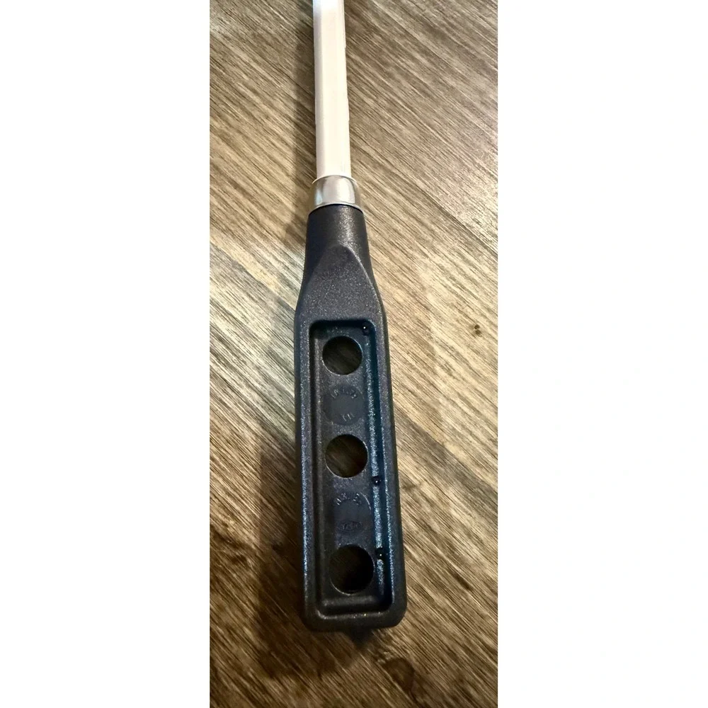Ekco Slotted Skimmer Spoon Kitchen Tool White Excellent Vintage Nylon Black